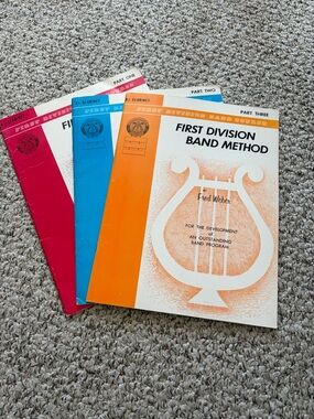 First Division Band Method Clarinet Books - Parts 1, 2 and 3 Musical Instrument